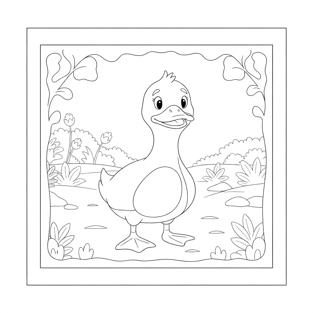 disegni da colorare anatroccolo semplice