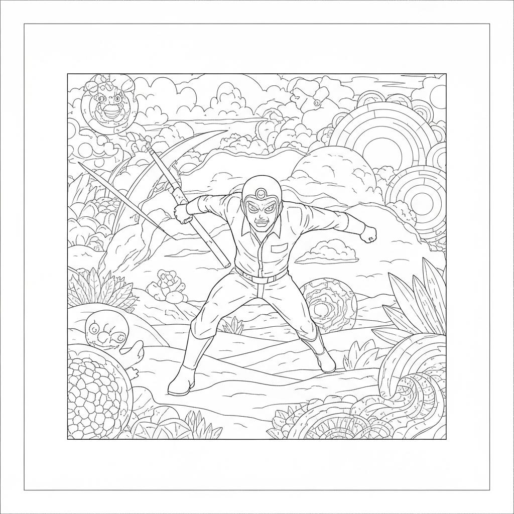 easy mandala action coloring page
