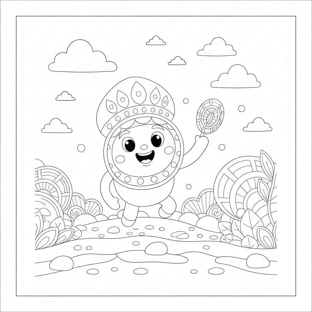 easy mandala cute coloring page