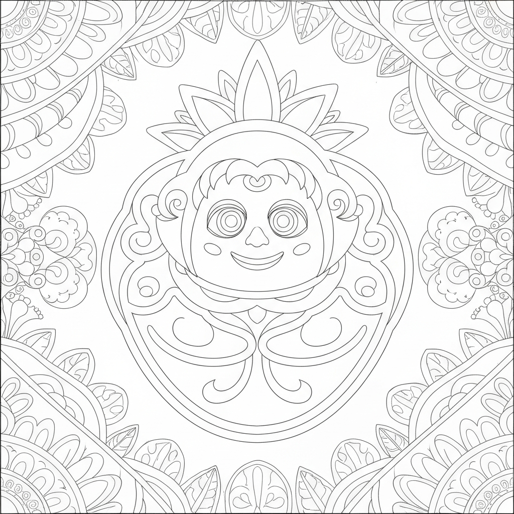 easy mandala decorative coloring page