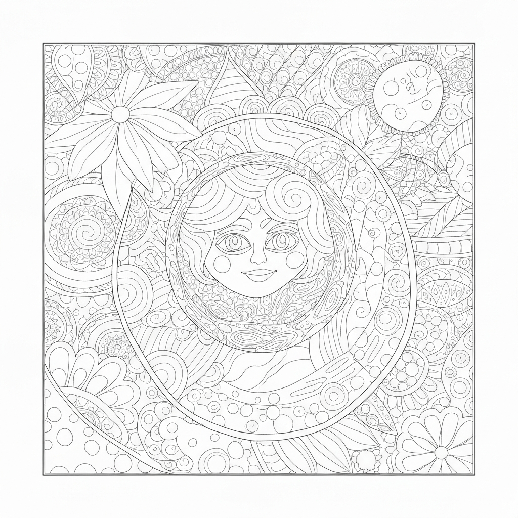 easy mandala detailed coloring page