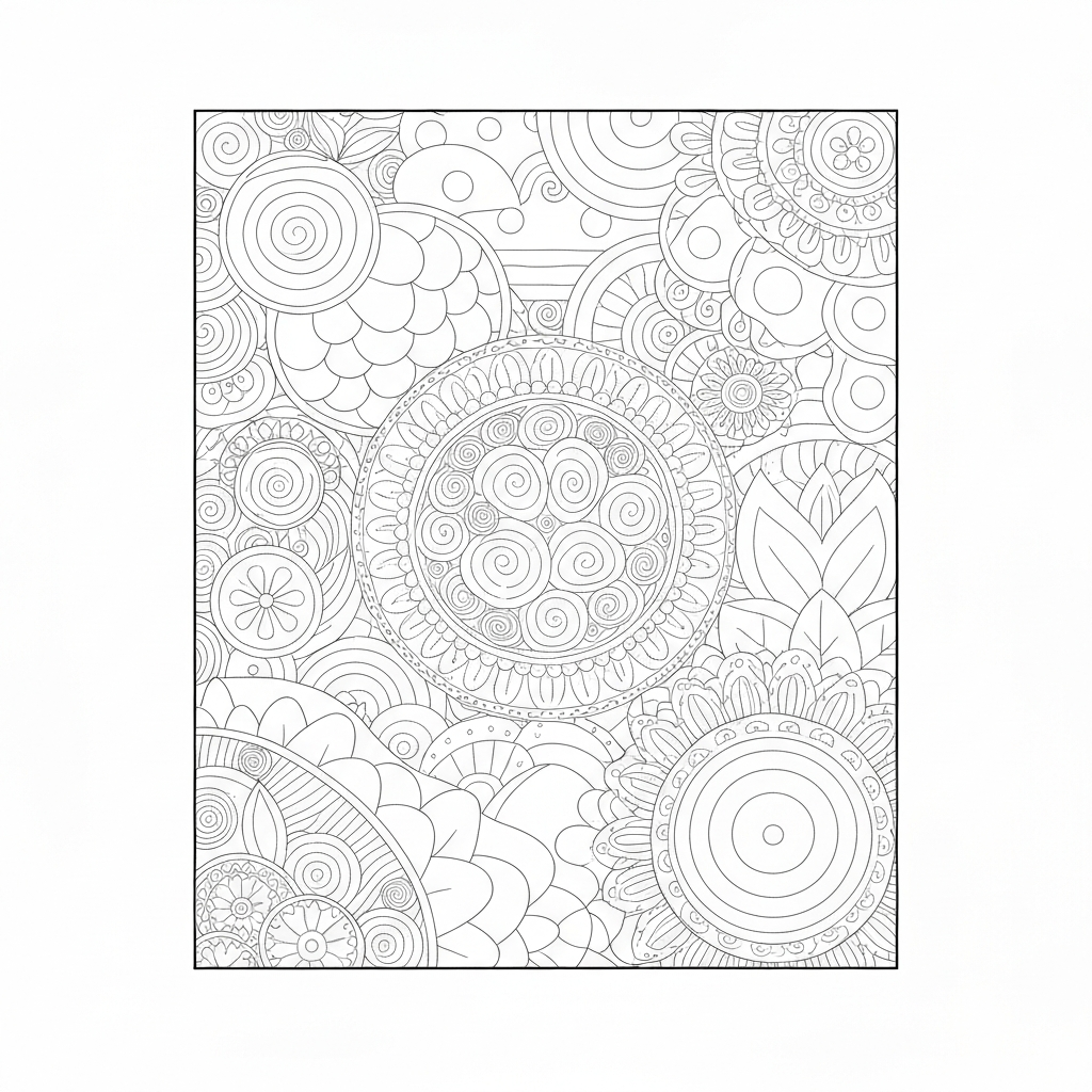 easy mandala educational coloring page