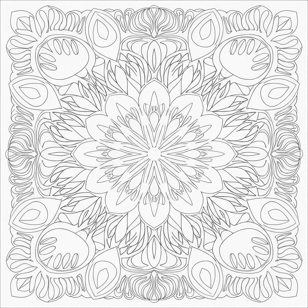 easy mandala mandala coloring page
