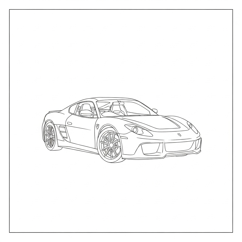 ferrari abstract coloring page