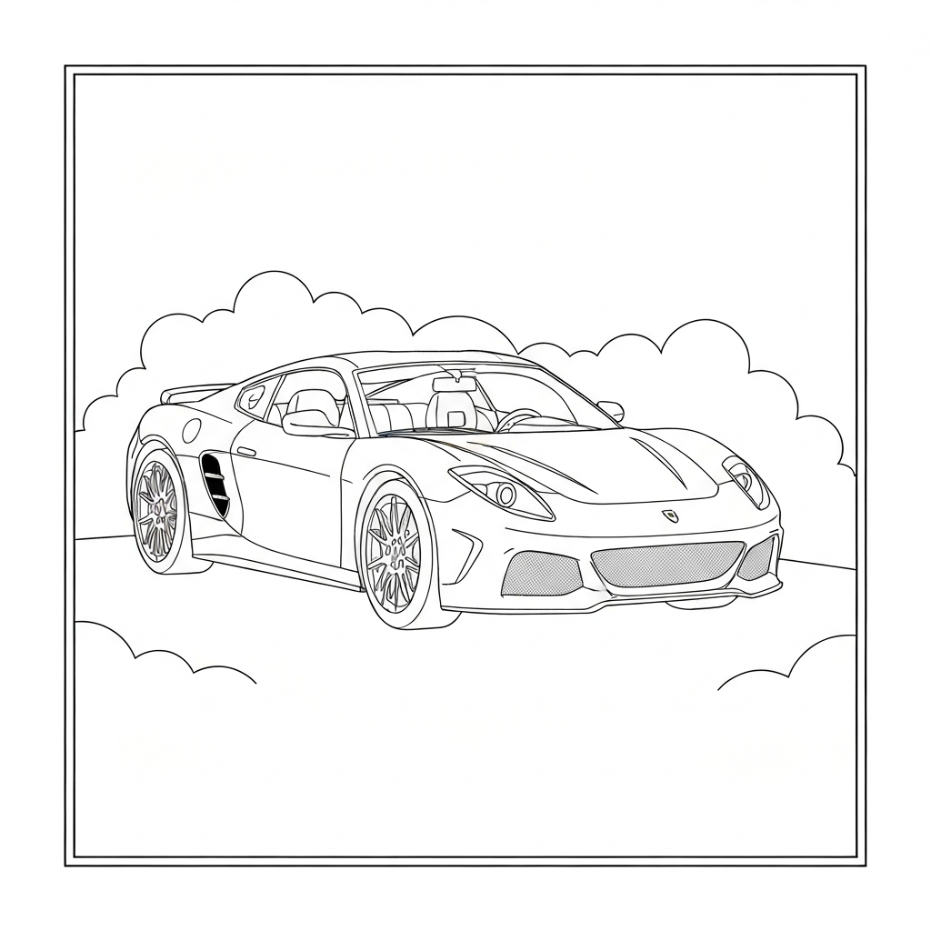ferrari cute coloring page