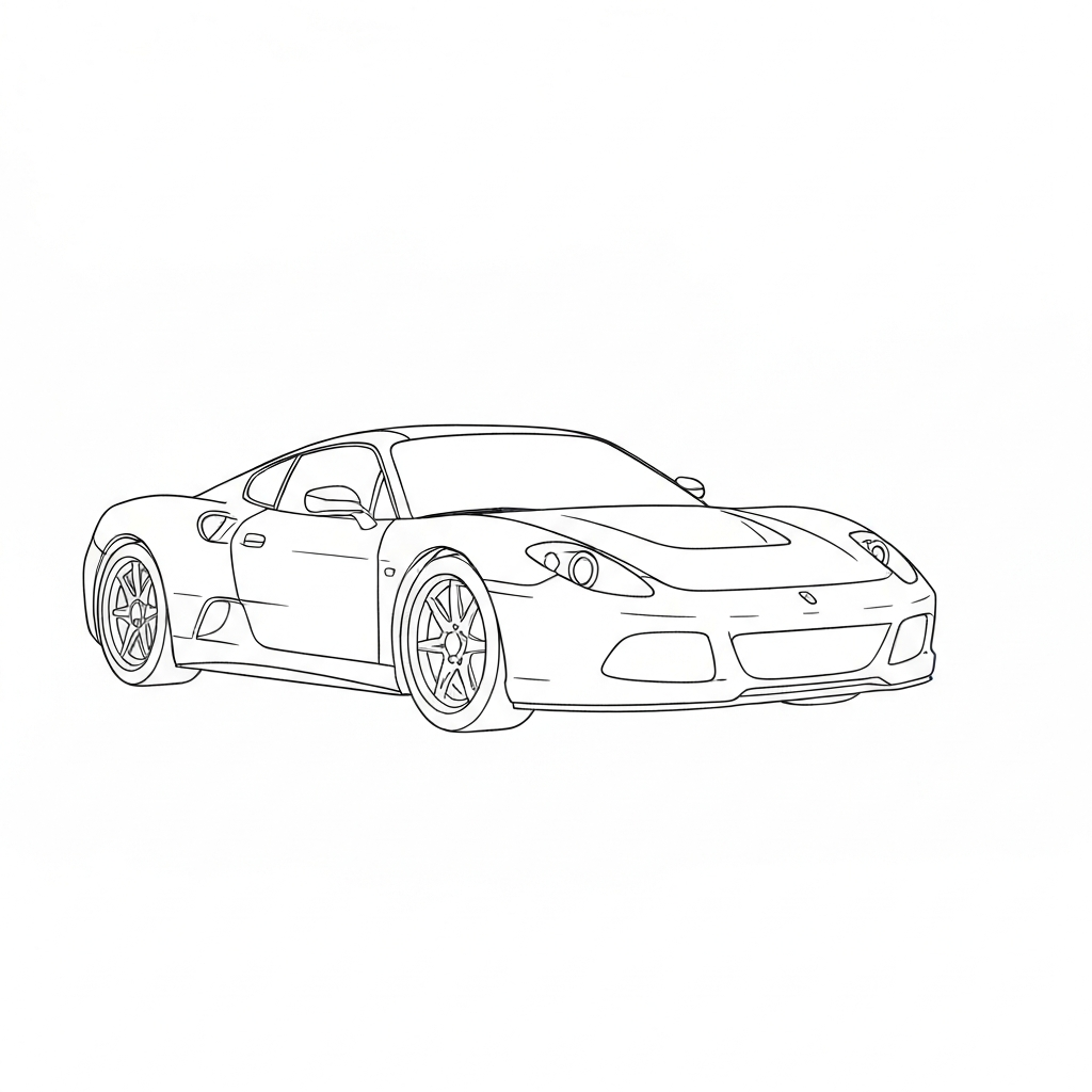ferrari detailed coloring page