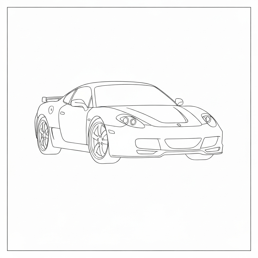 ferrari easy coloring page
