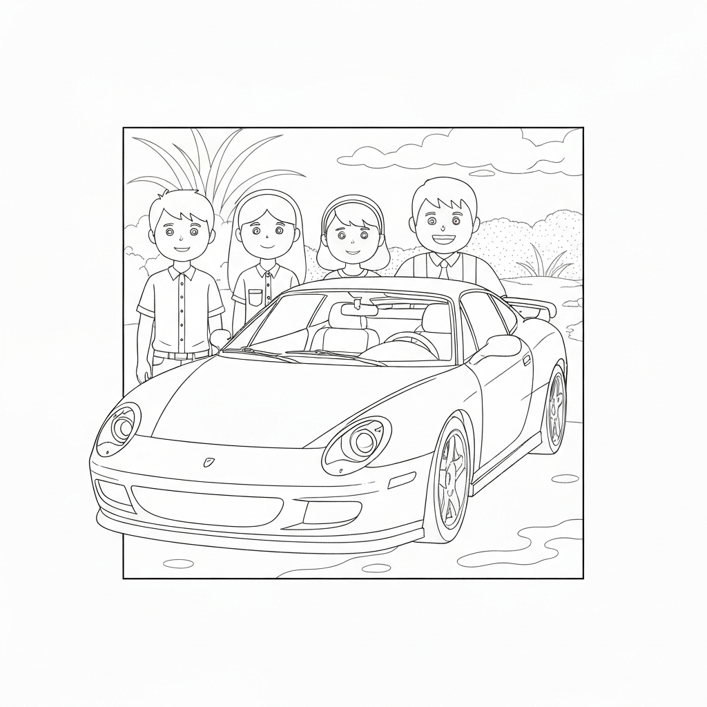 ferrari family coloring page