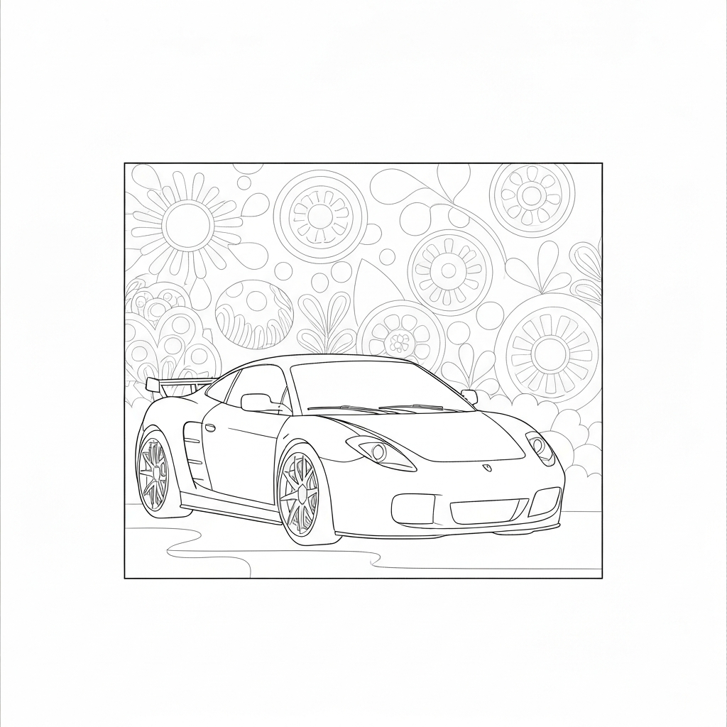 ferrari mandala coloring page