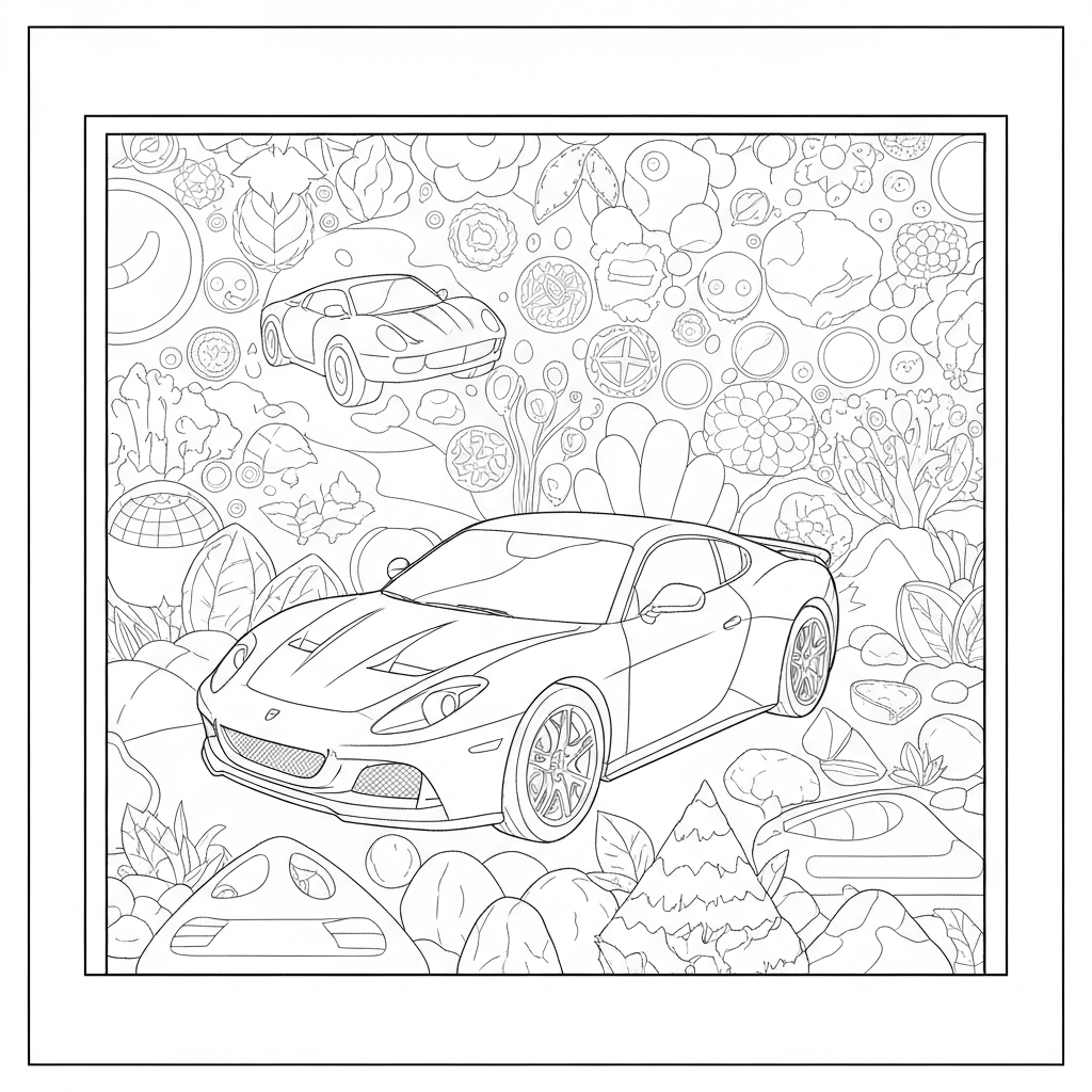 ferrari pattern coloring page