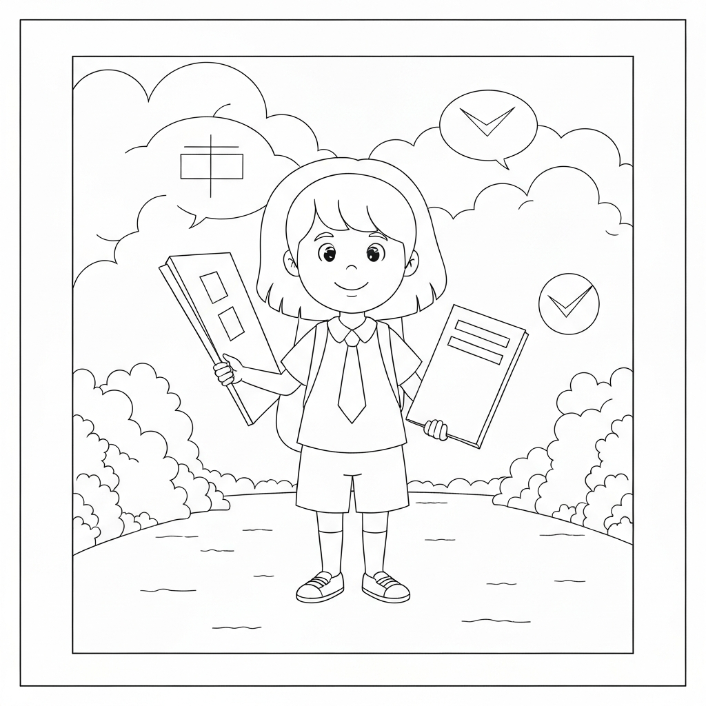 first day of school easy coloring page