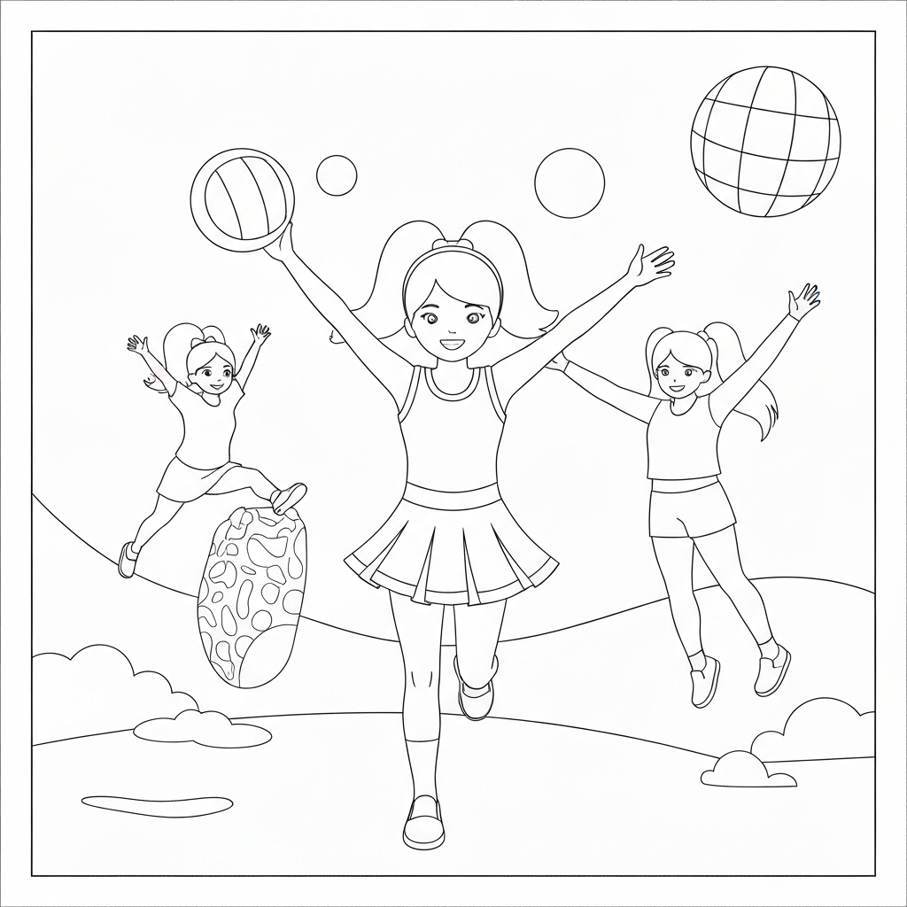 for cheerleading abstract coloring page
