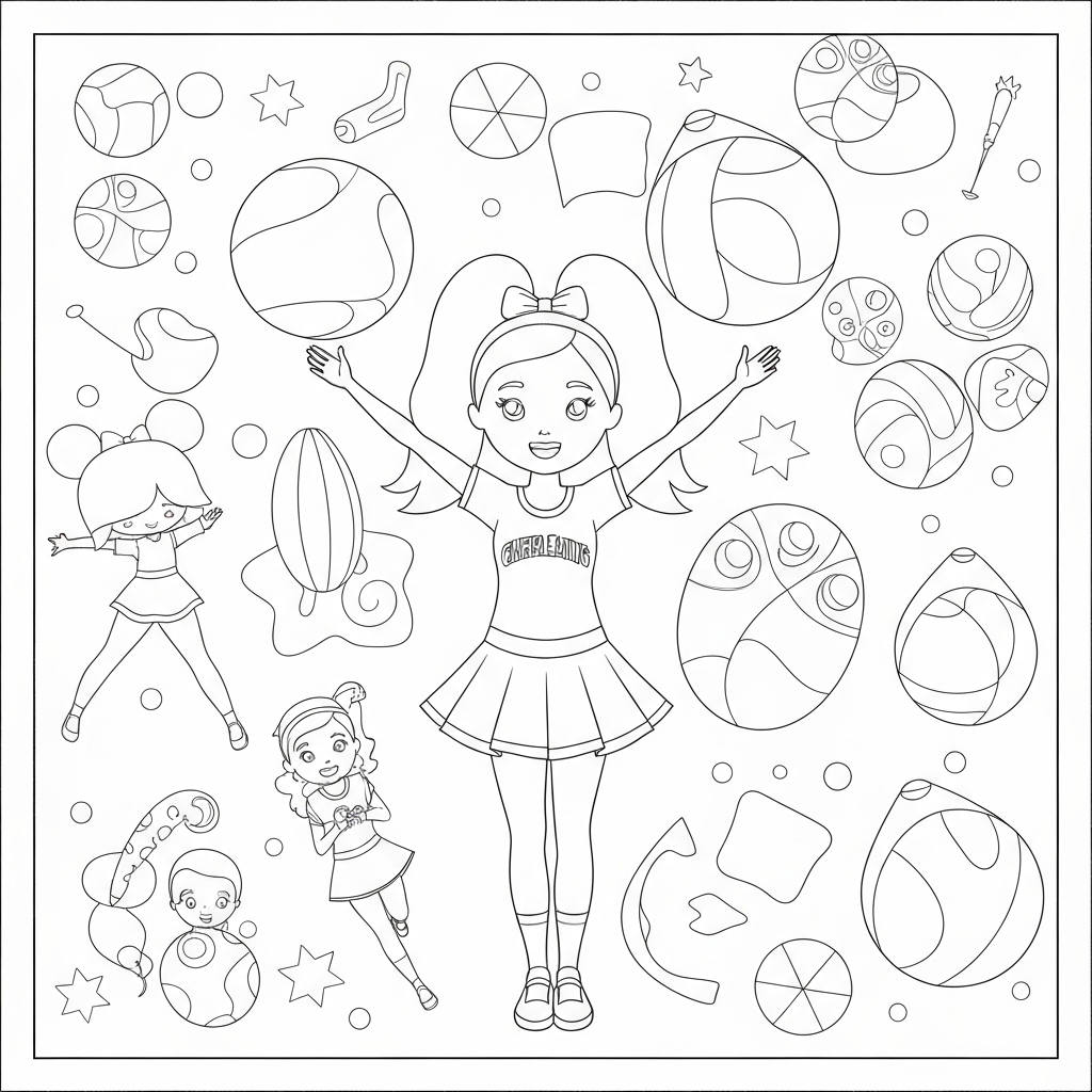 for cheerleading decorative coloring page