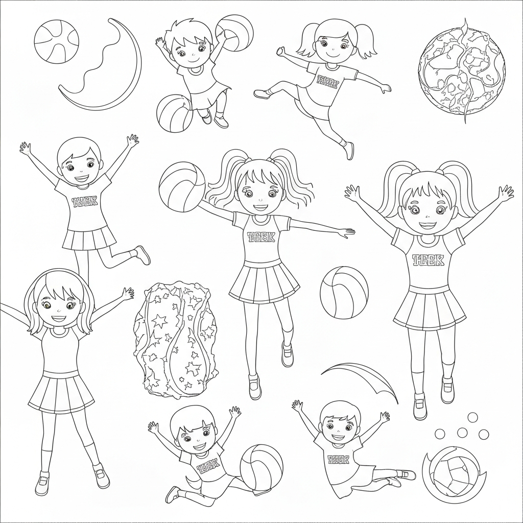 for cheerleading pattern coloring page
