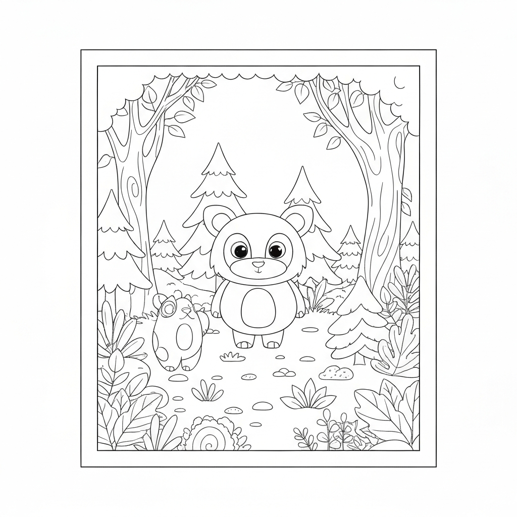 forest cute coloring page