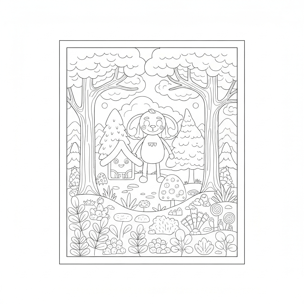 forest pattern coloring page