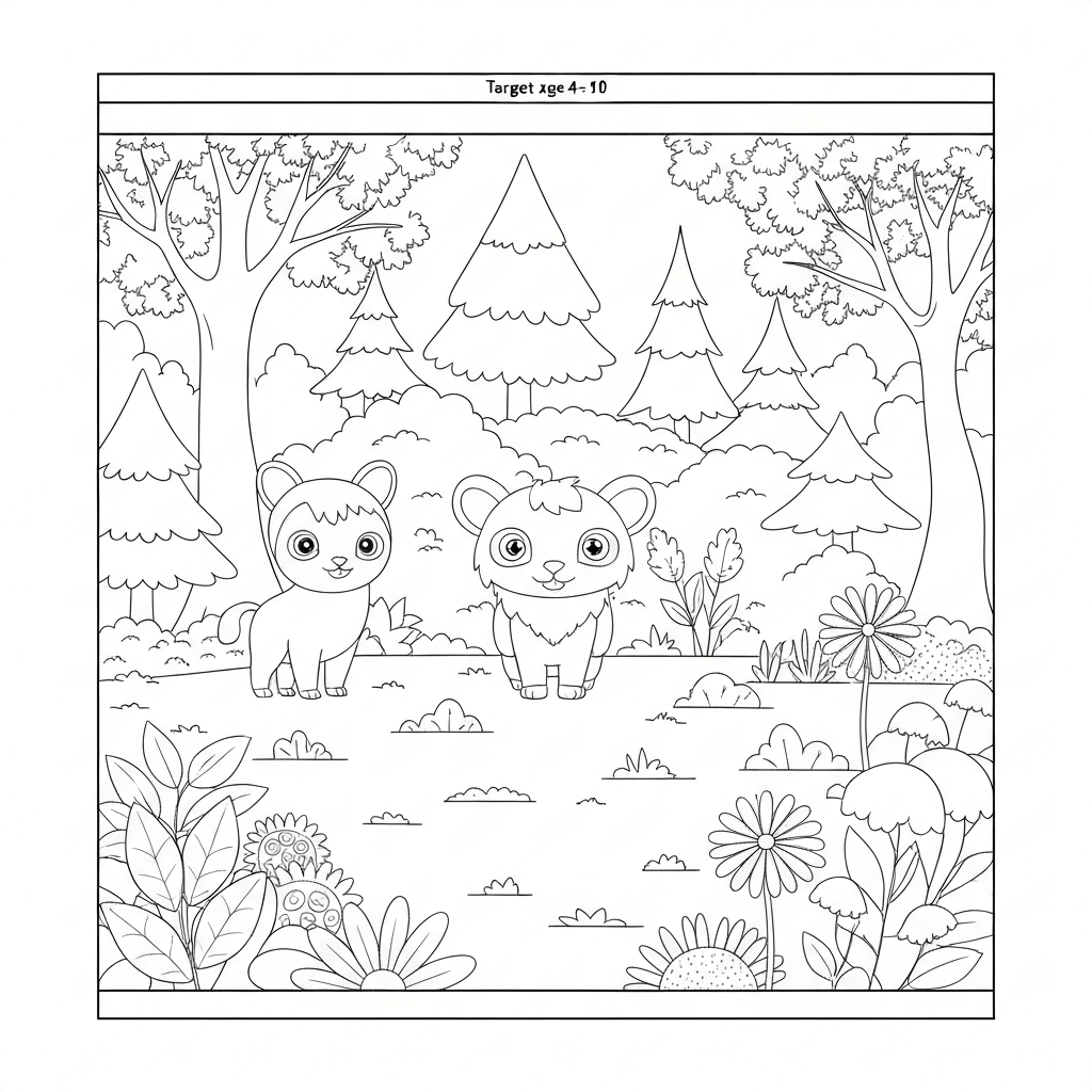 forest simple coloring page