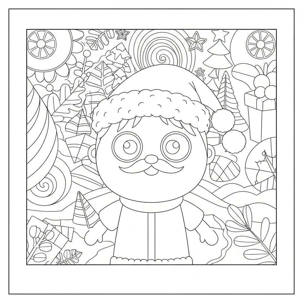 free christmas  for adults abstract coloring page