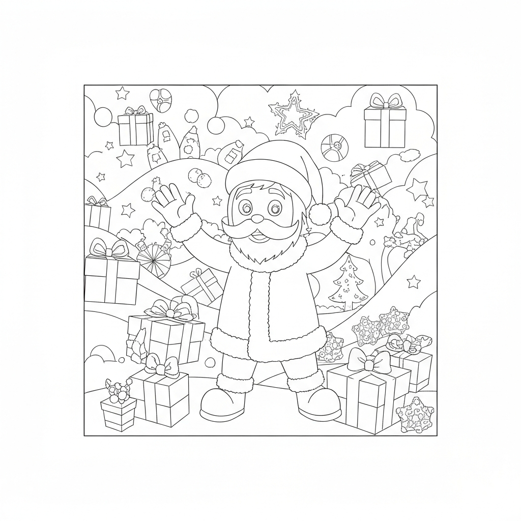 free christmas  for adults action coloring page