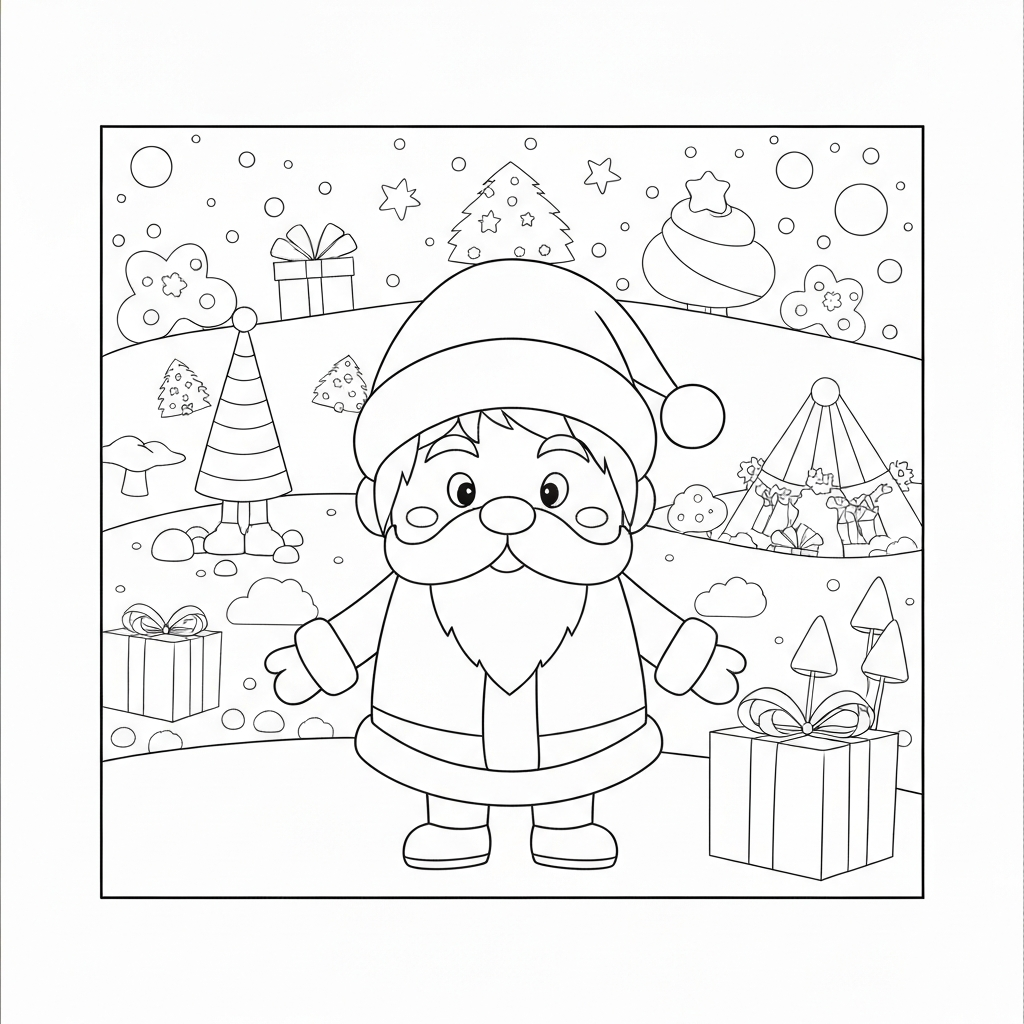 free christmas  for adults cartoon coloring page