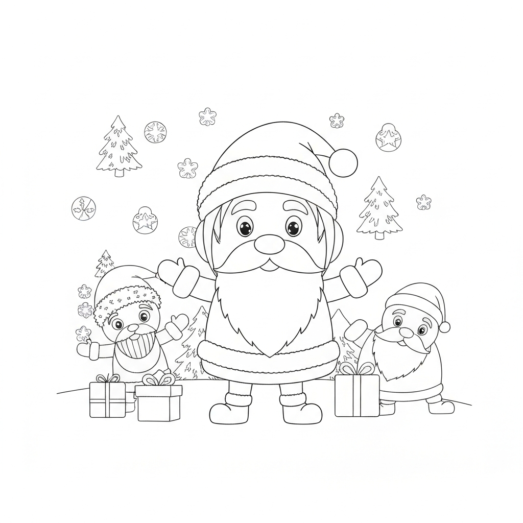 free christmas  for adults cute coloring page