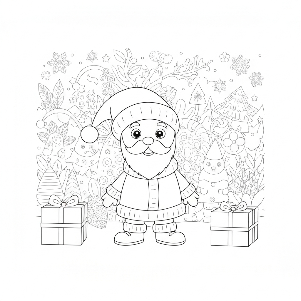 free christmas  for adults detailed coloring page