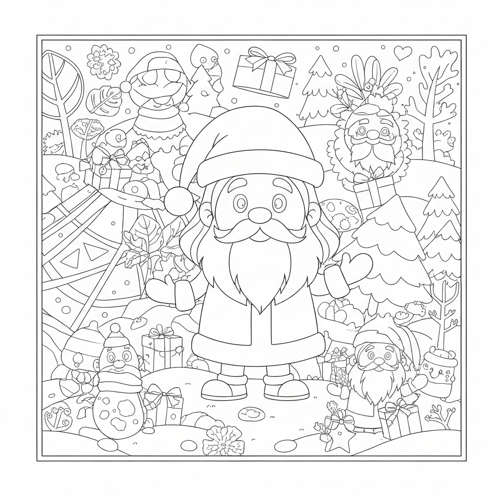 free christmas  for adults educational coloring page