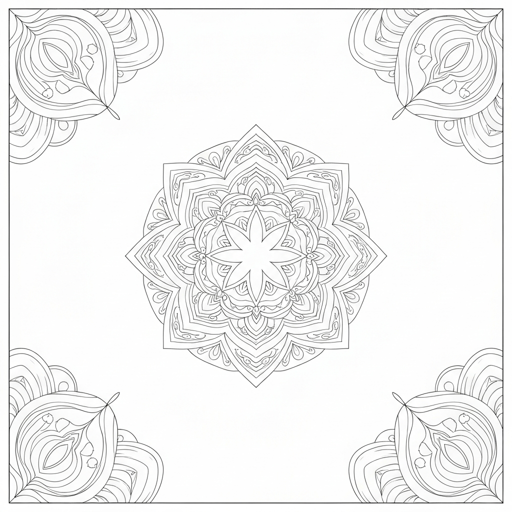 free christmas  for adults mandala coloring page