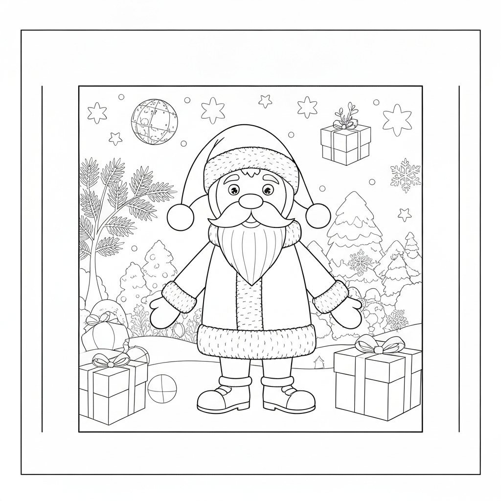 free christmas  for adults simple coloring page