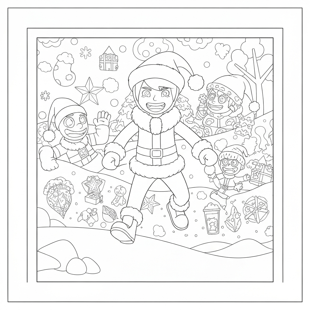 free  printable christmas action coloring page