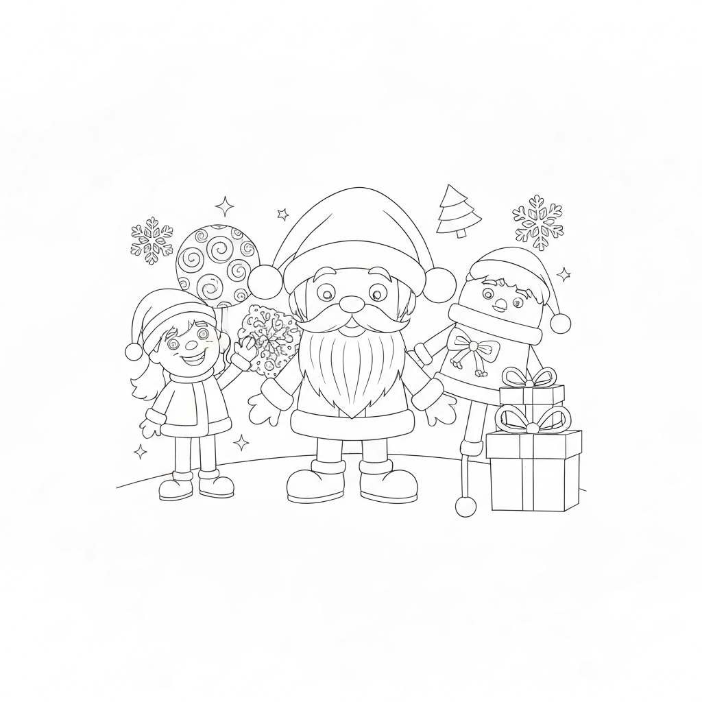 free  printable christmas cartoon coloring page