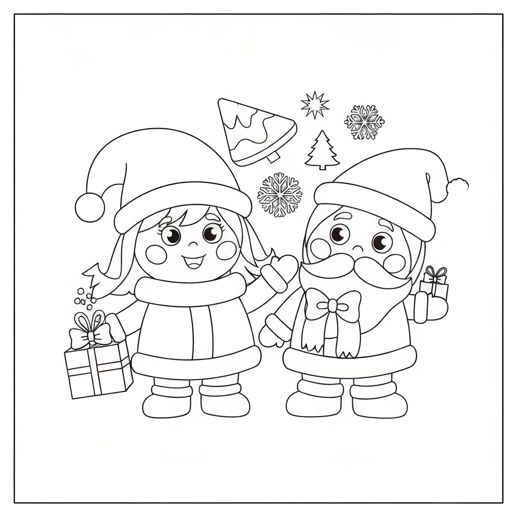 free  printable christmas cute coloring page