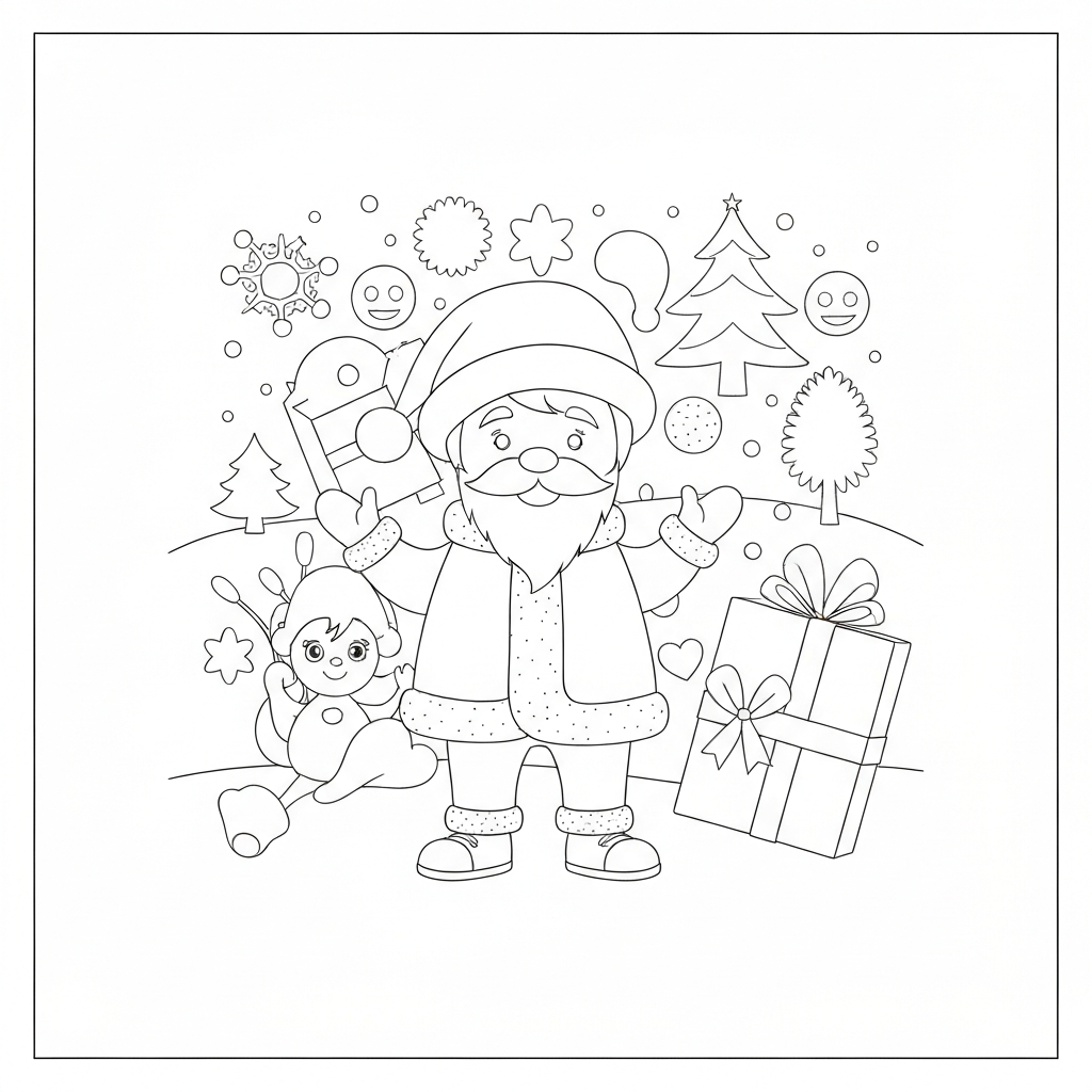 free  printable christmas easy coloring page