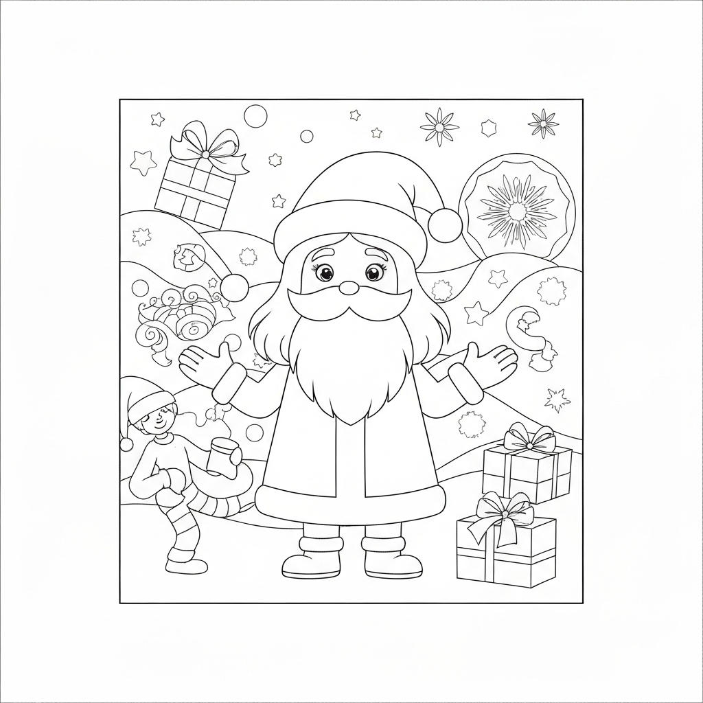 free  printable christmas portrait coloring page