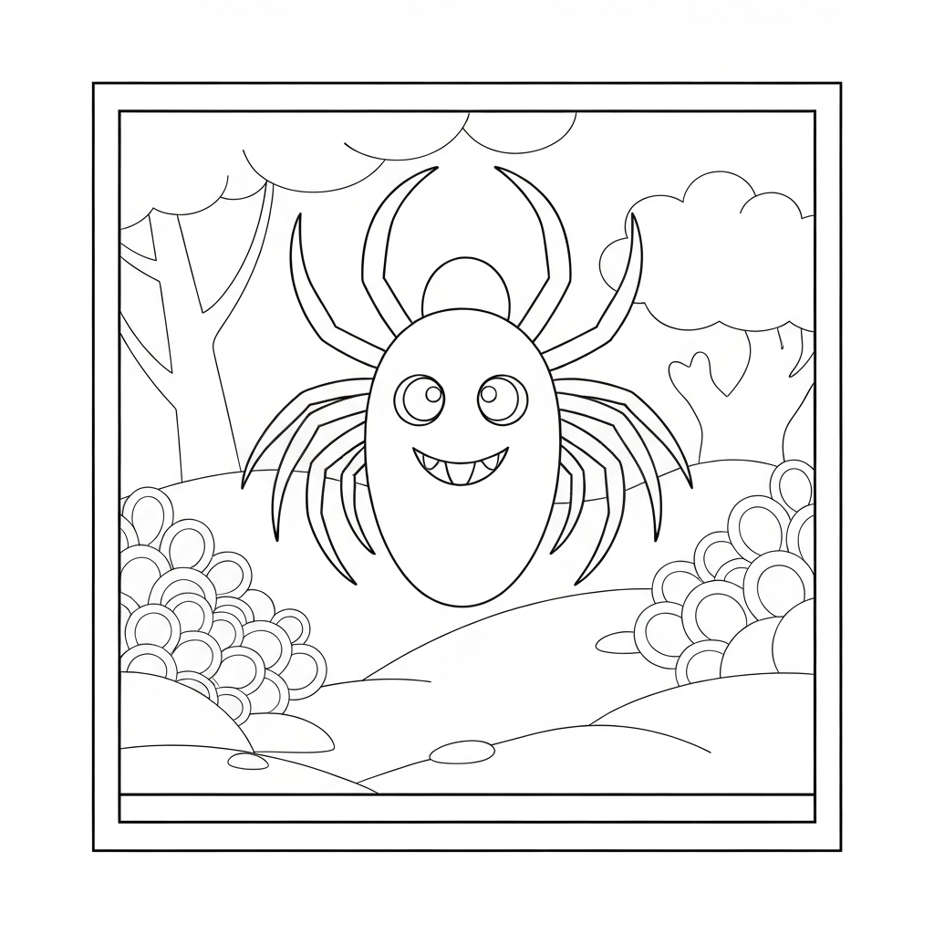 ghost spider educational coloring page