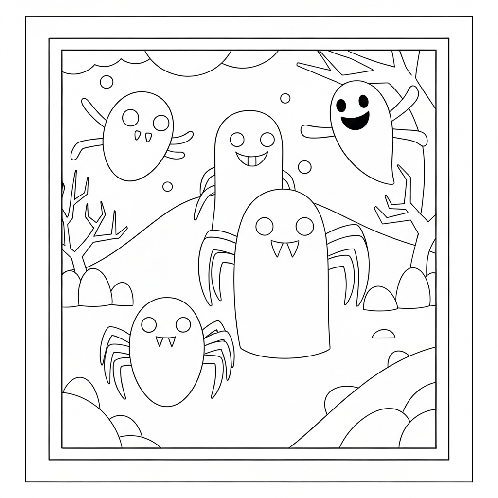 ghost spider family coloring page
