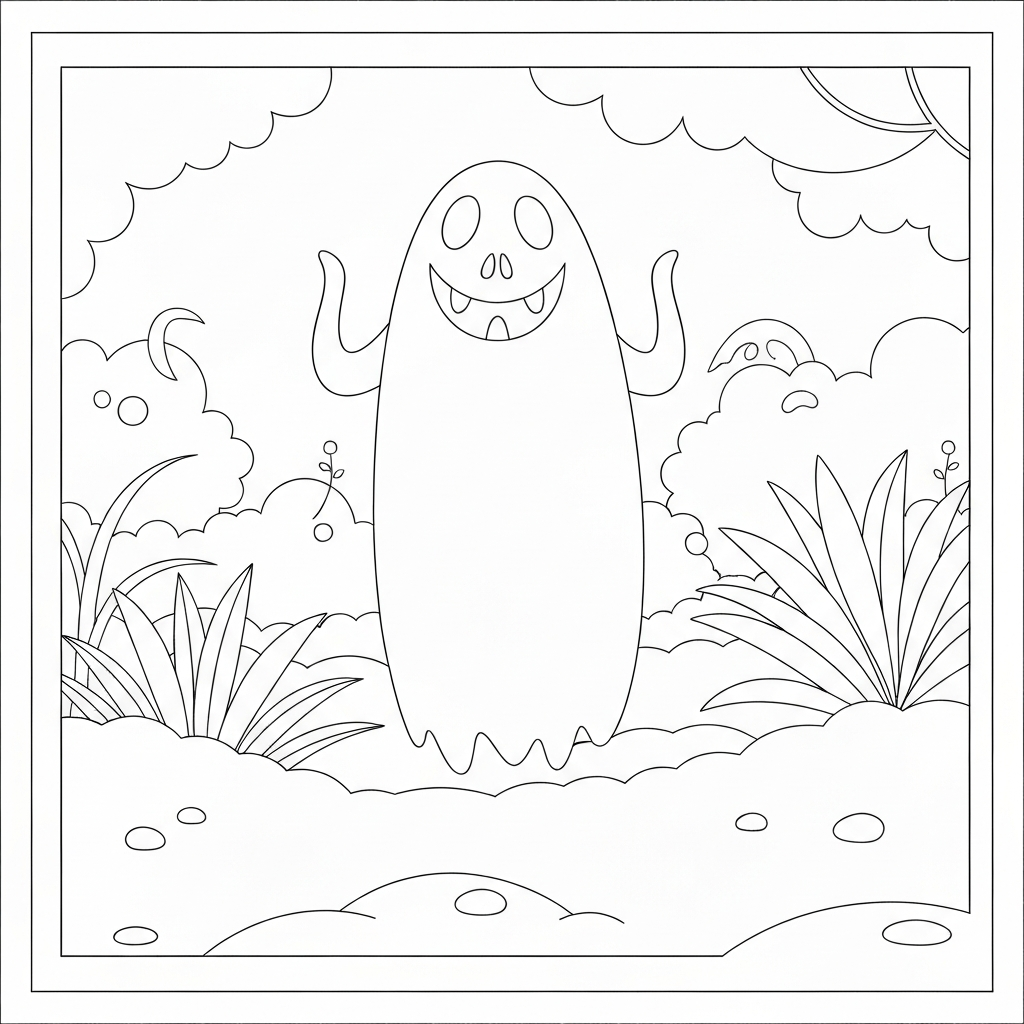 ghost spider flowers coloring page