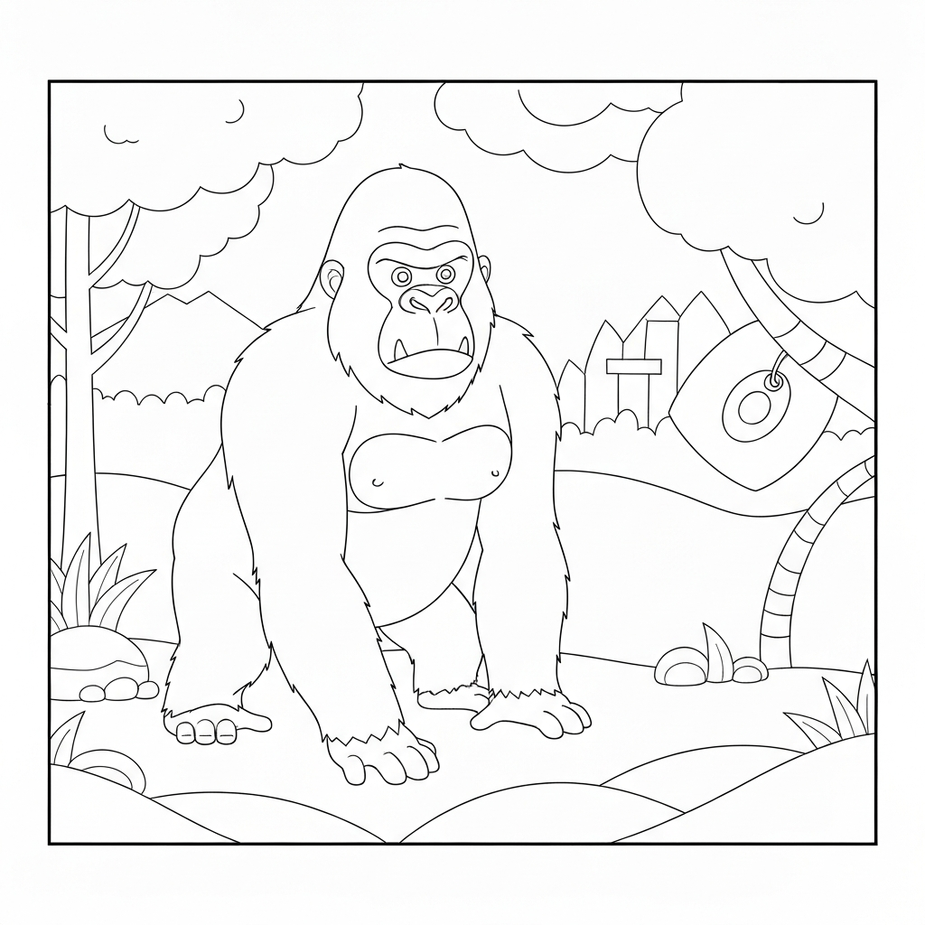 gorilla tag çizgi film boyama sayfası