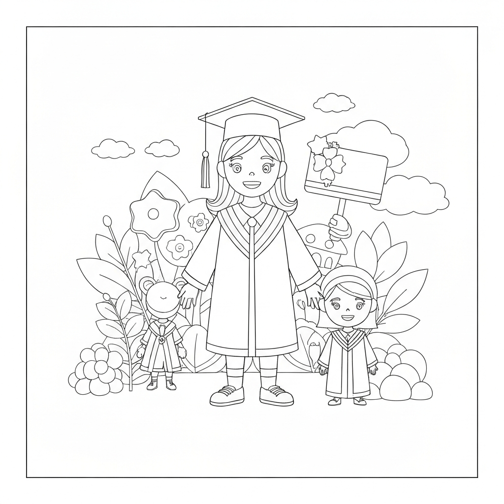 graduation mandala coloring page