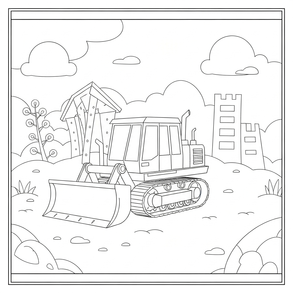 grave digger cartoon coloring page