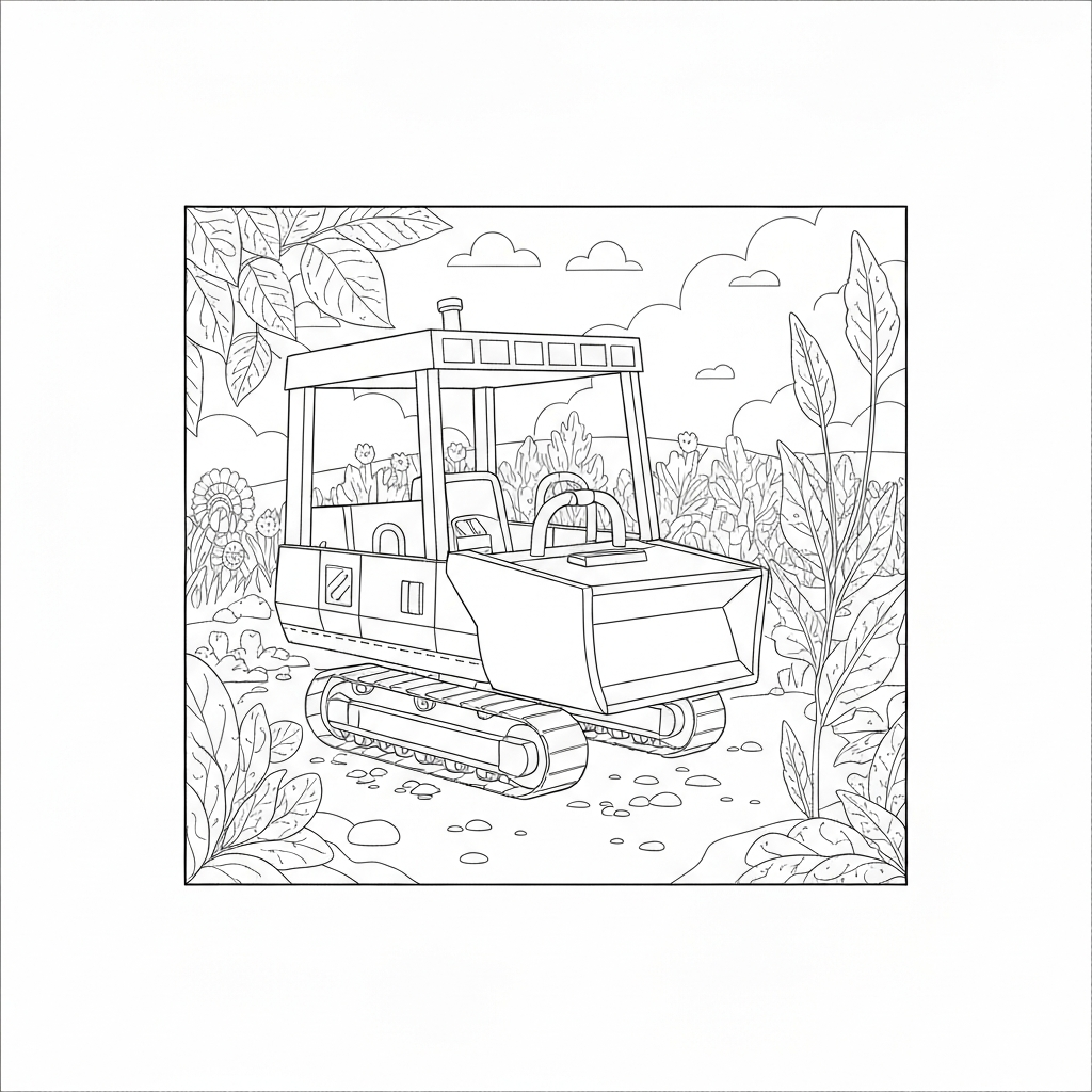 grave digger flowers coloring page