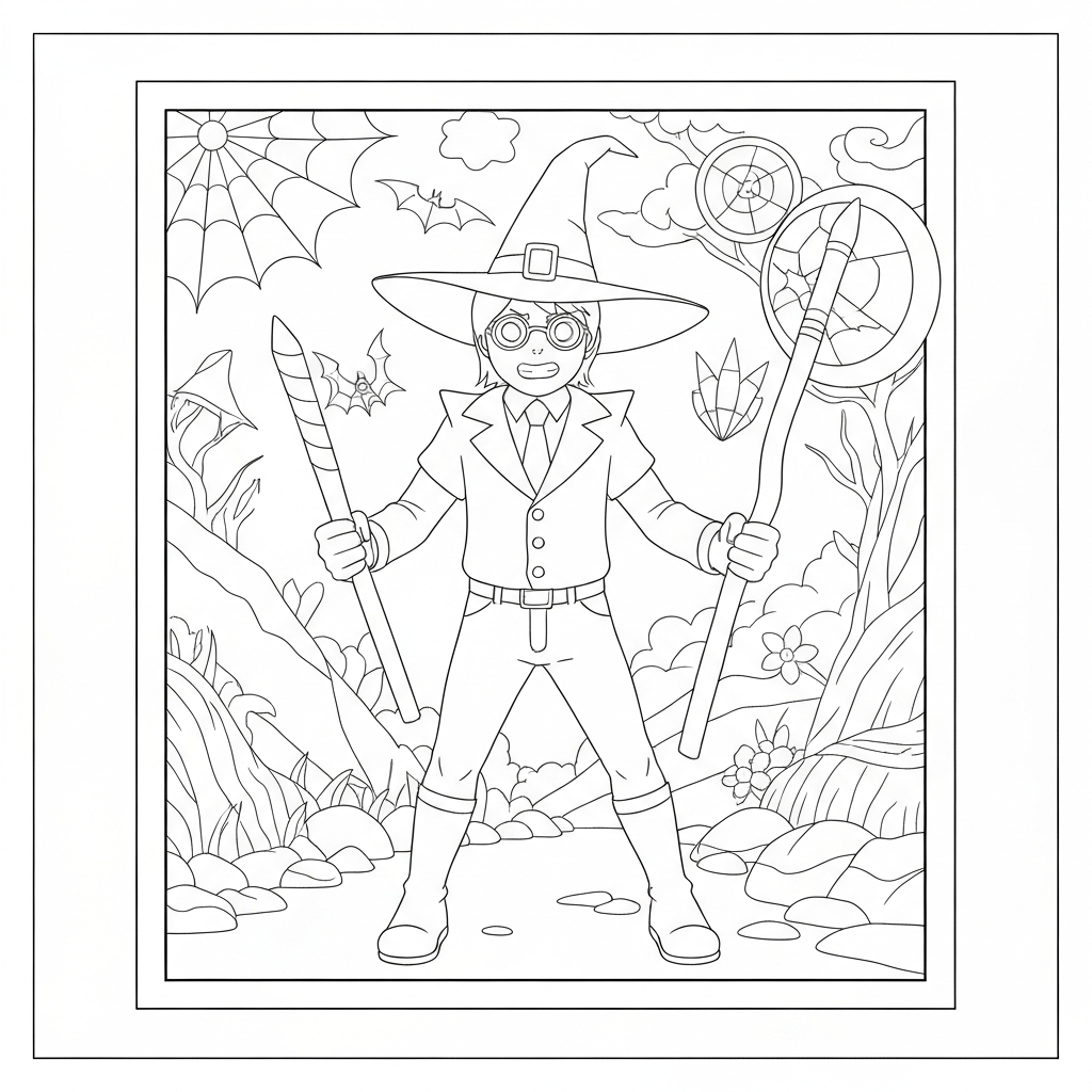 halloween adult action coloring page