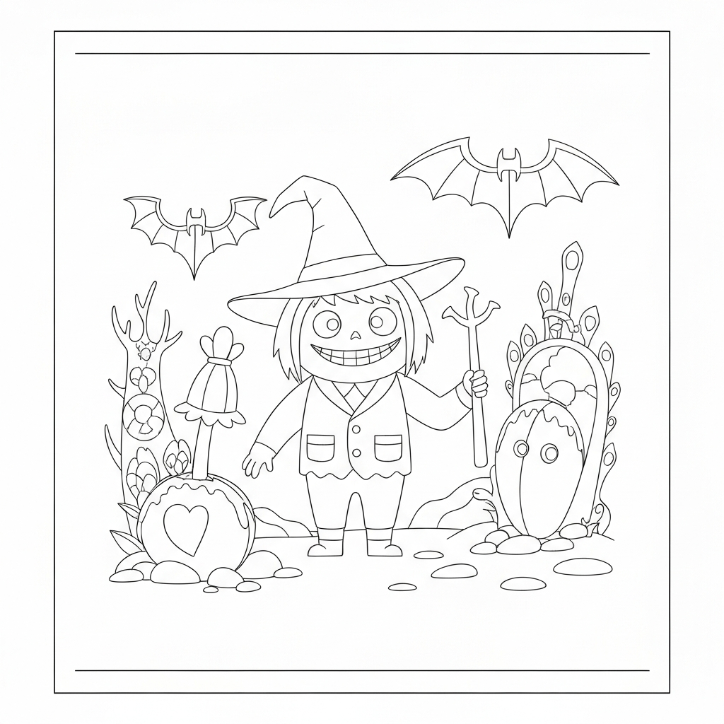halloween adult decorative coloring page