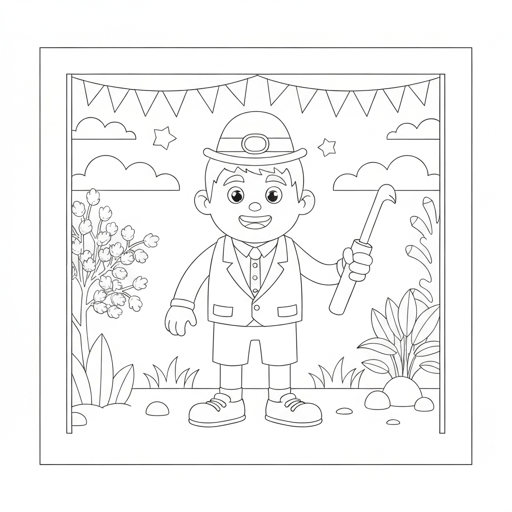 página de colorir de desenho animado feliz aniversário papai