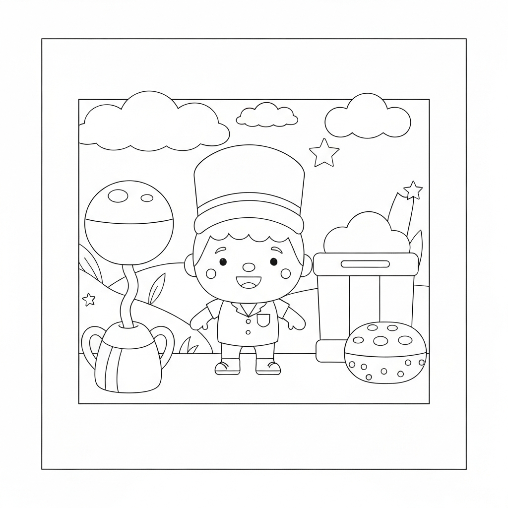 página de colorir fofa feliz aniversário papai