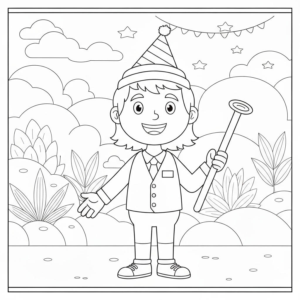 página de colorir de retrato feliz aniversário papai