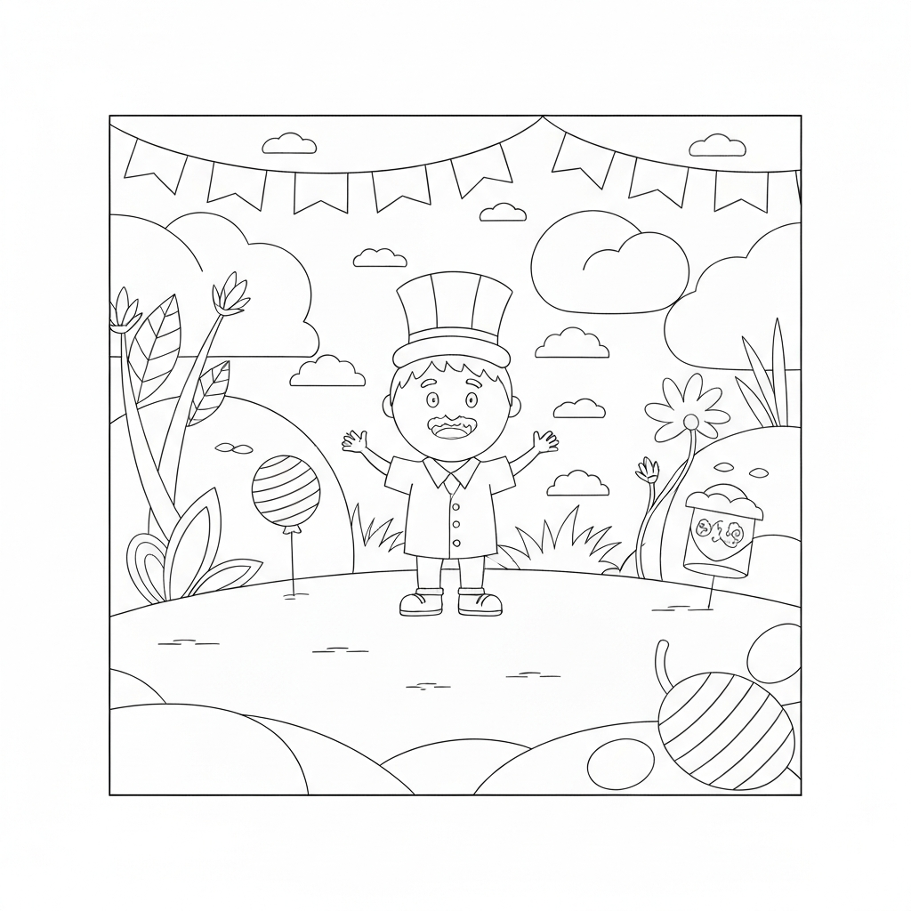 página de colorir simples feliz aniversário papai