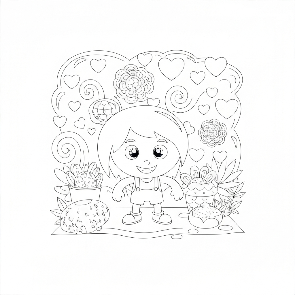 heart shape educational coloring page