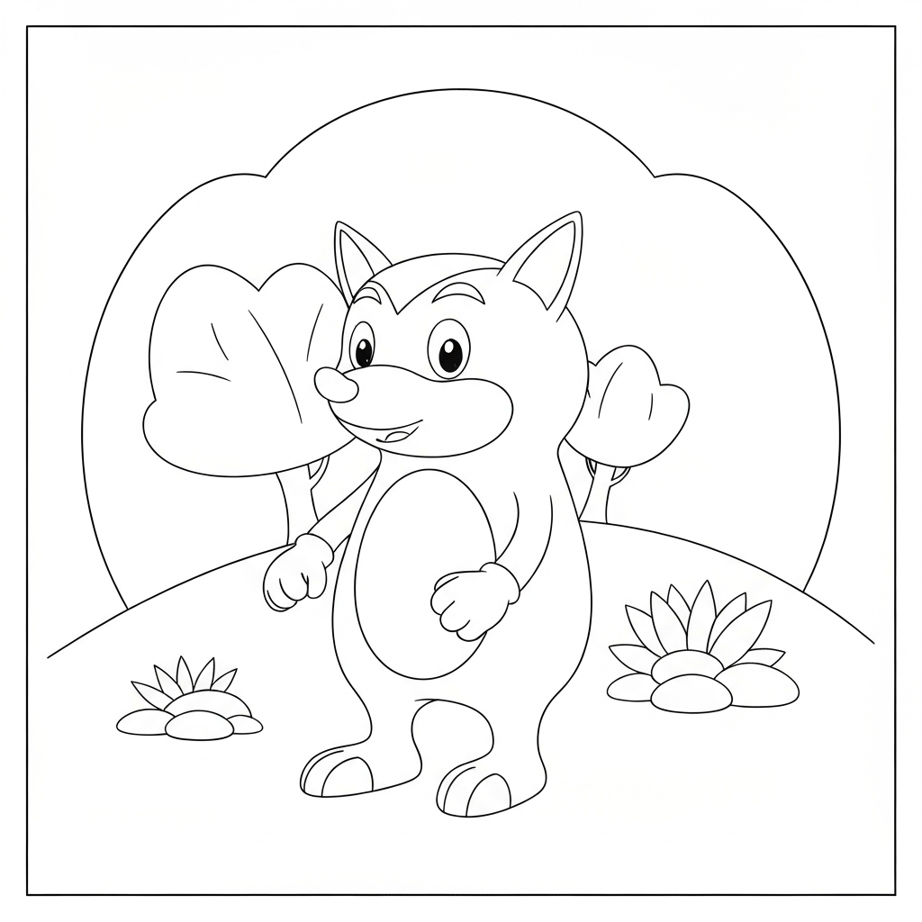 Igel Cartoon Ausmalbild