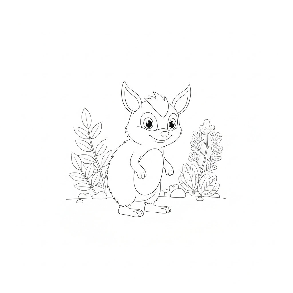 Igel mit Blumen Ausmalbild